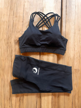 Load image into Gallery viewer, Black Activewear Leggings & Bra matching Set