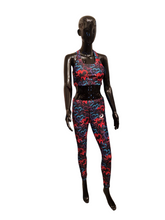 Load image into Gallery viewer, Colourful Love Hearts Pattern Printed Activewear Leggings & Bra matching Set