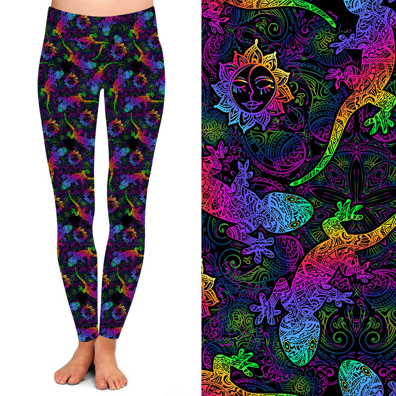 Colorful Lizard Pattern Leggings – Moonarama