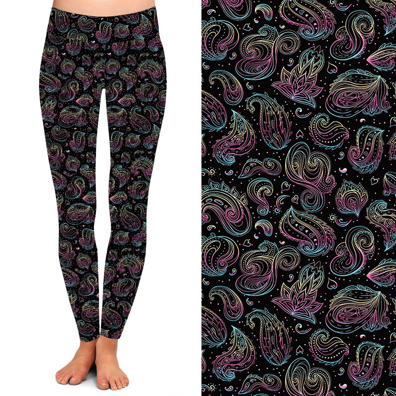 Paisley Pattern Leggings – Moonarama - Main Image