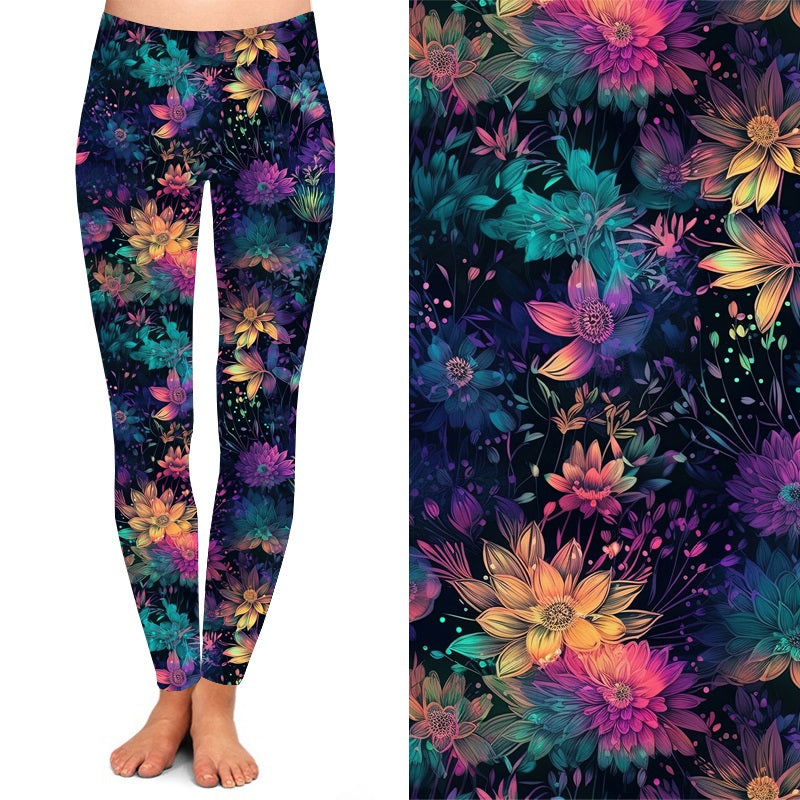Bright Flower Leggings with pockets