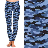 Blue Camo Leggings With Pockets