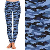 Blue Camo Leggings With Pockets