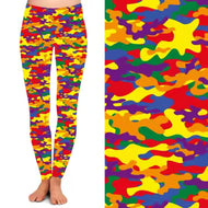 Bright Colourful Camo Leggings With Pockets