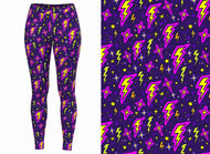 Purple Lightning Leggings with Pockets