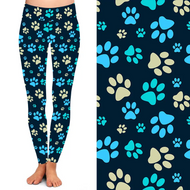 BLUE Paw Animal Leggings