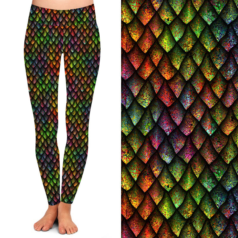 Multicolour Dragon Scale Leggings