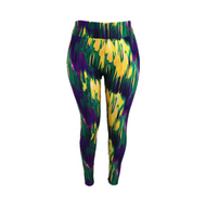 Green Yellow Purple Pattern Leggings