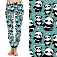 Children's Green Panda Leggings