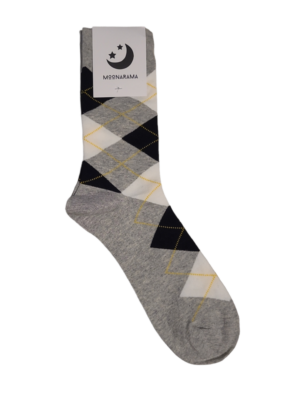 Mens Grey White Black Argyle pattern Socks - 1 Pair