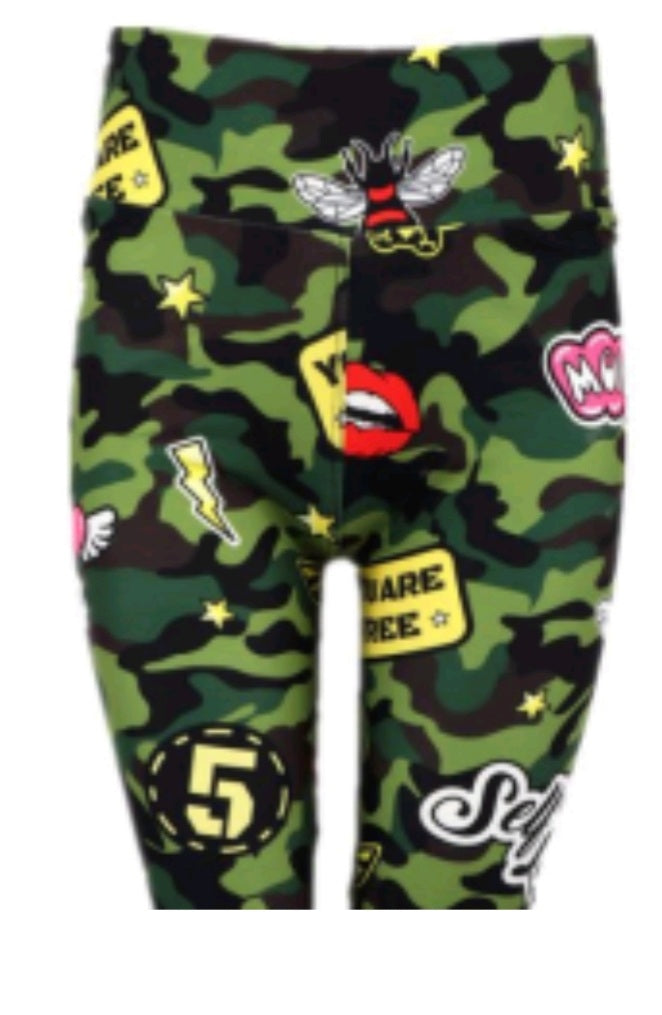 Camo Graffiti 7/8 Cropped Leggings