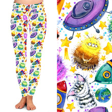 Load image into Gallery viewer, Children&#39;s White Alien Outer Space Leggings
