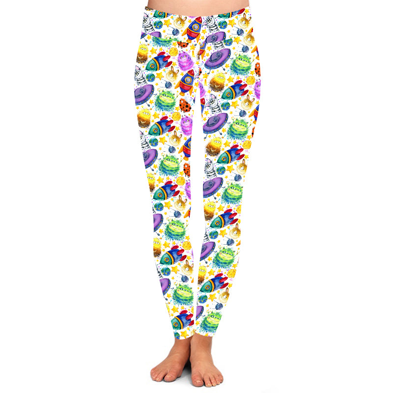 Children's White Alien Outer Space Leggings