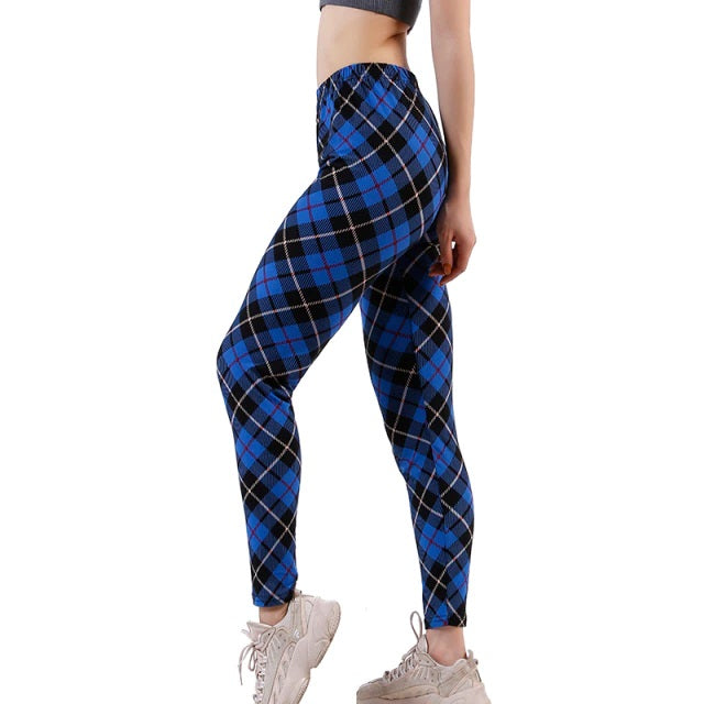 Blue Tartan Leggings