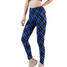 Load image into Gallery viewer, Blue Tartan Leggings
