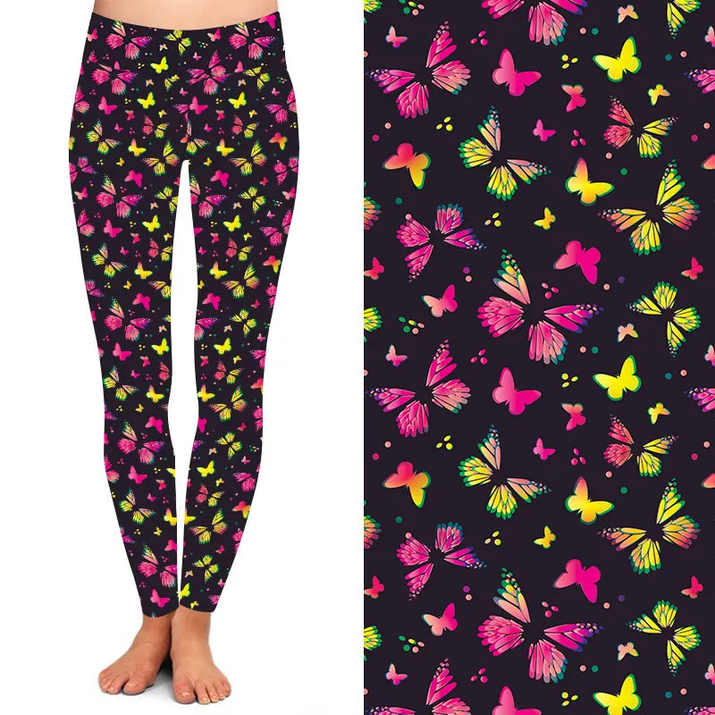 Multicolour Butterfly Leggings