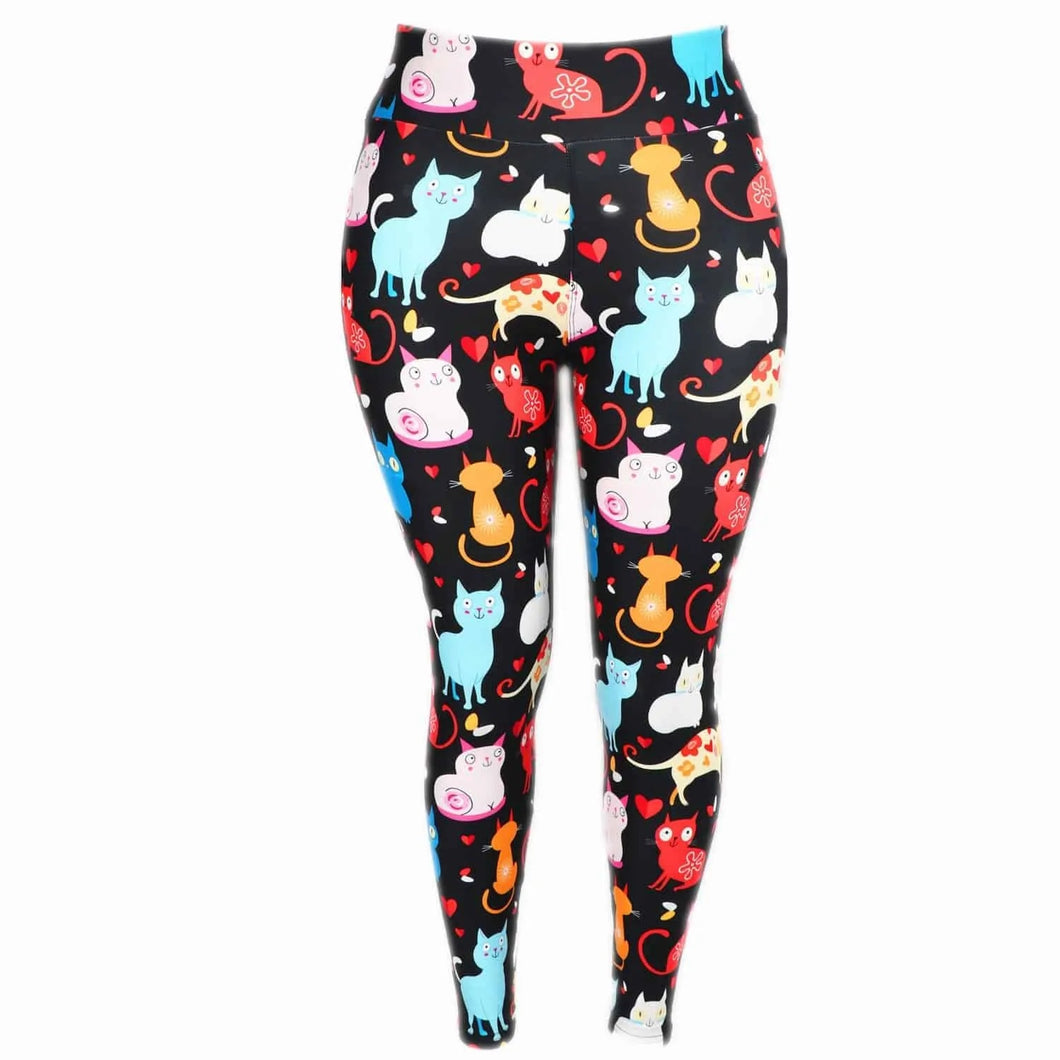 IKemiter Crazy Cat Lady Deluxe Leggings Women's High Waist Pattern Printted  Ankle Elastic Tights Legging 