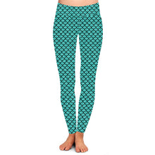 Load image into Gallery viewer, Glitter Green Mermaid Leggings
