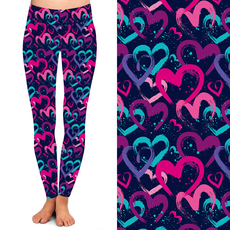 Childrens Colourful Hearts Leggings