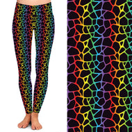 Neon Giraffe Multicolored Leggings