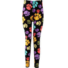 Load image into Gallery viewer, Multi-Coloured Paw Animal Leggings
